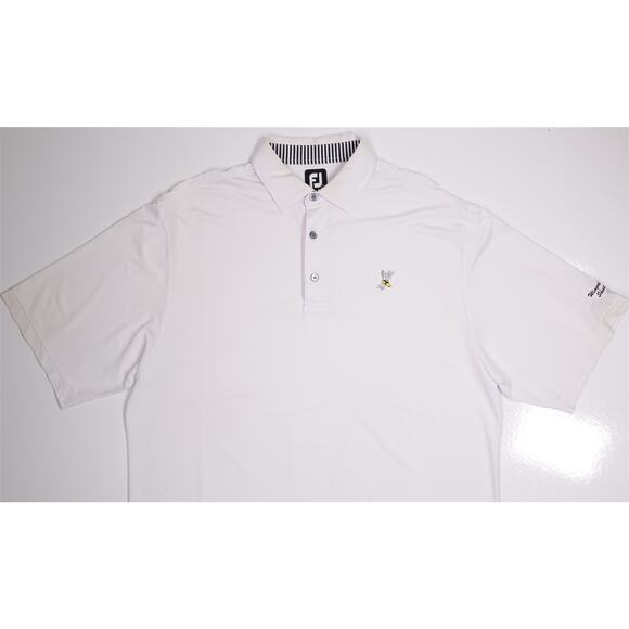 Footjoy x Winged Foot Golf White Performance Golf Polo Shirt Men's Large - Picture 3 of 9